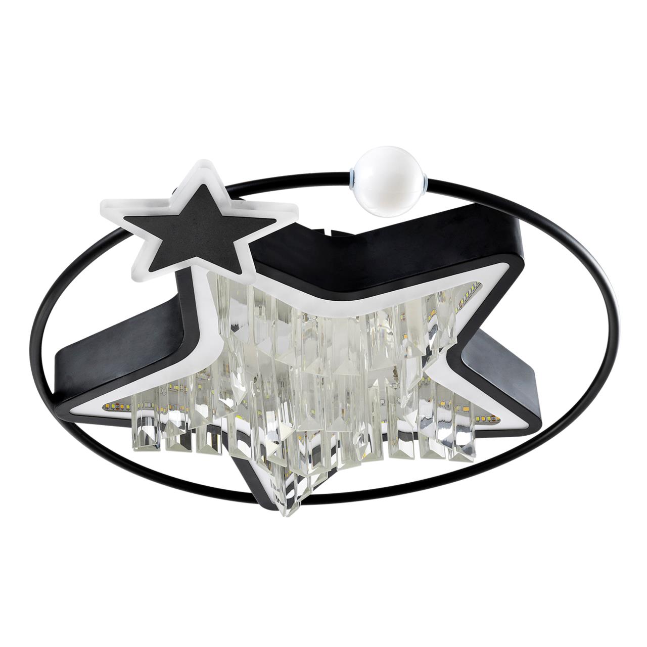 Светильник 46*46*18 см, LED 84W, 3000 / 6000K, Черный LED4U L8025-450 BK