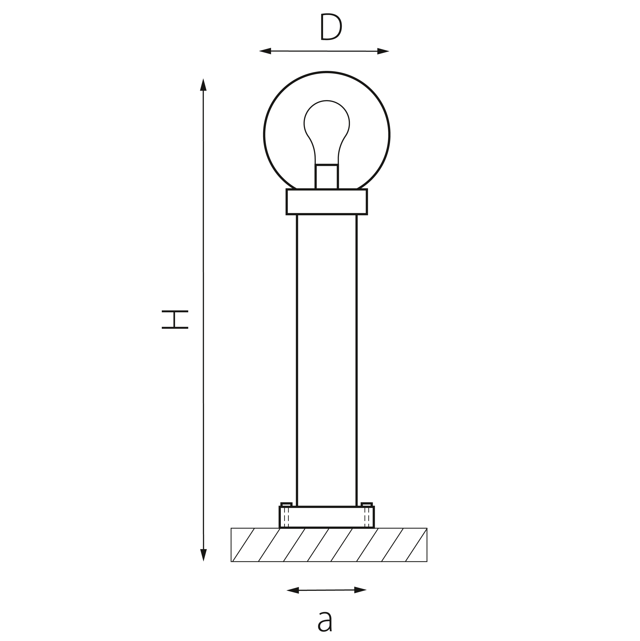 Светильник уличный 20*62 см, 1*E27*10W Lightstar Bolla 373910
