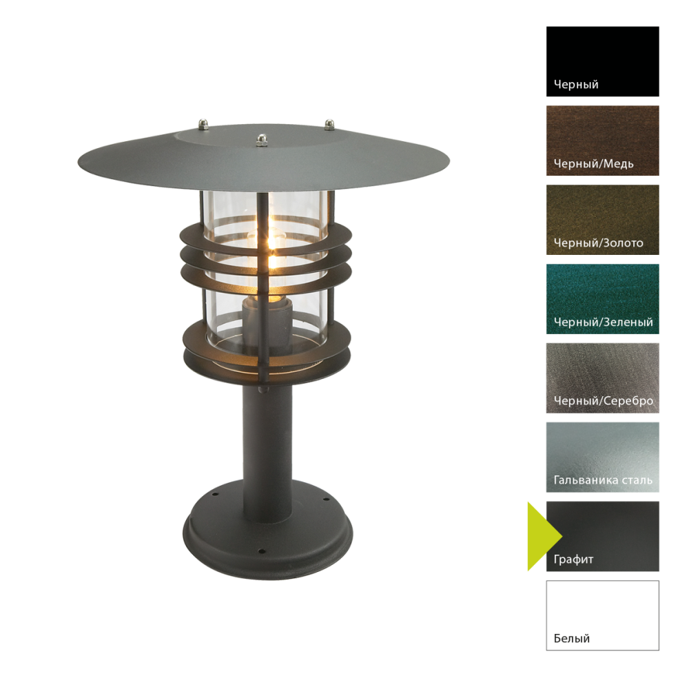 Фонар-пьедестал *35*76 см, E27*100 (накал.) 77 (гал.)W, Natural Concepts Norlys Stockholm 484W, GR (Графит)