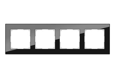 WL01-Frame-04 / Рамка на 4 поста (черный,стекло), 4690389063428