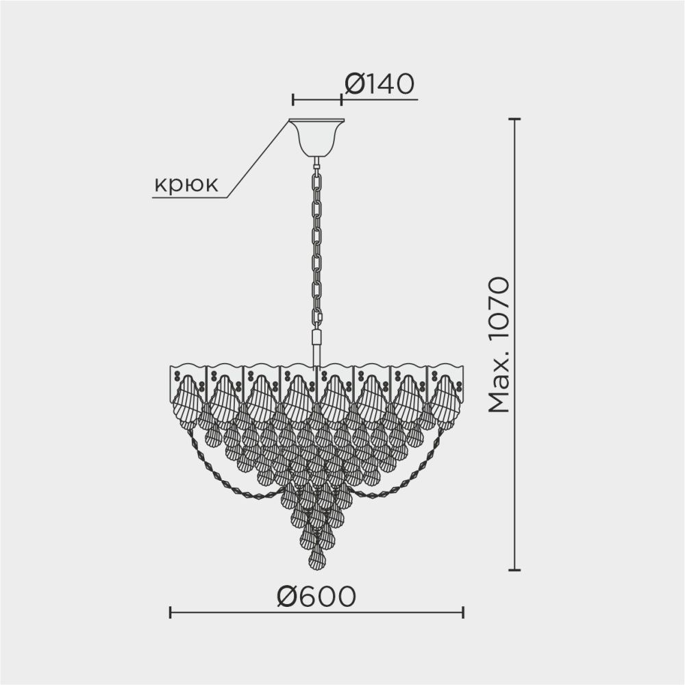 Подвесная люстра MODELUX premium ML.8881.12P GD