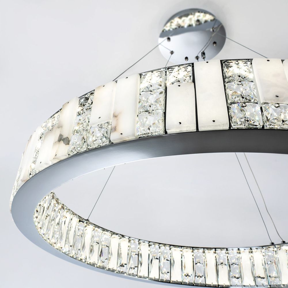 Подвесная люстра 80x50см, LED, 45Вт, 3000 / 6000K, Modelux ML.6985.800P CR Хром