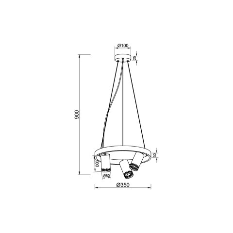 Подвесной светильник  35*90 см, 3*E14 черный Vele Luce Moto VL5784P03