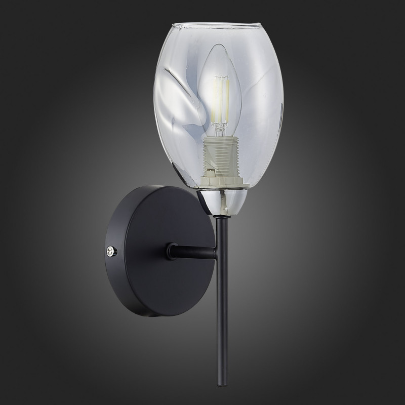 Бра 13 см,  EVOLUCE GLOA SLE155511-01 Черный, Хром