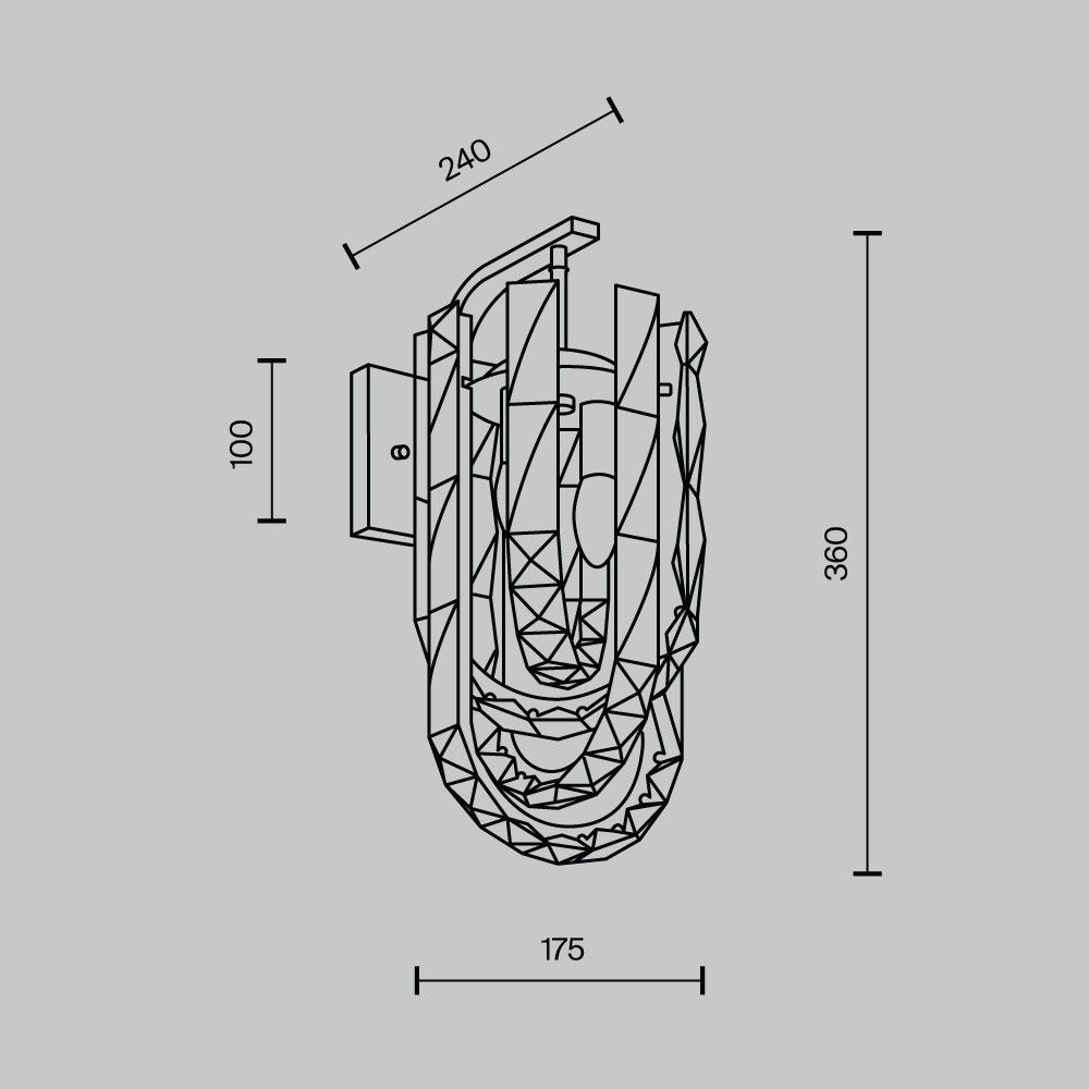 Настенный светильник 17,5*30*39 см, 2xG9  MODELUX ML.6621.02 CR хром