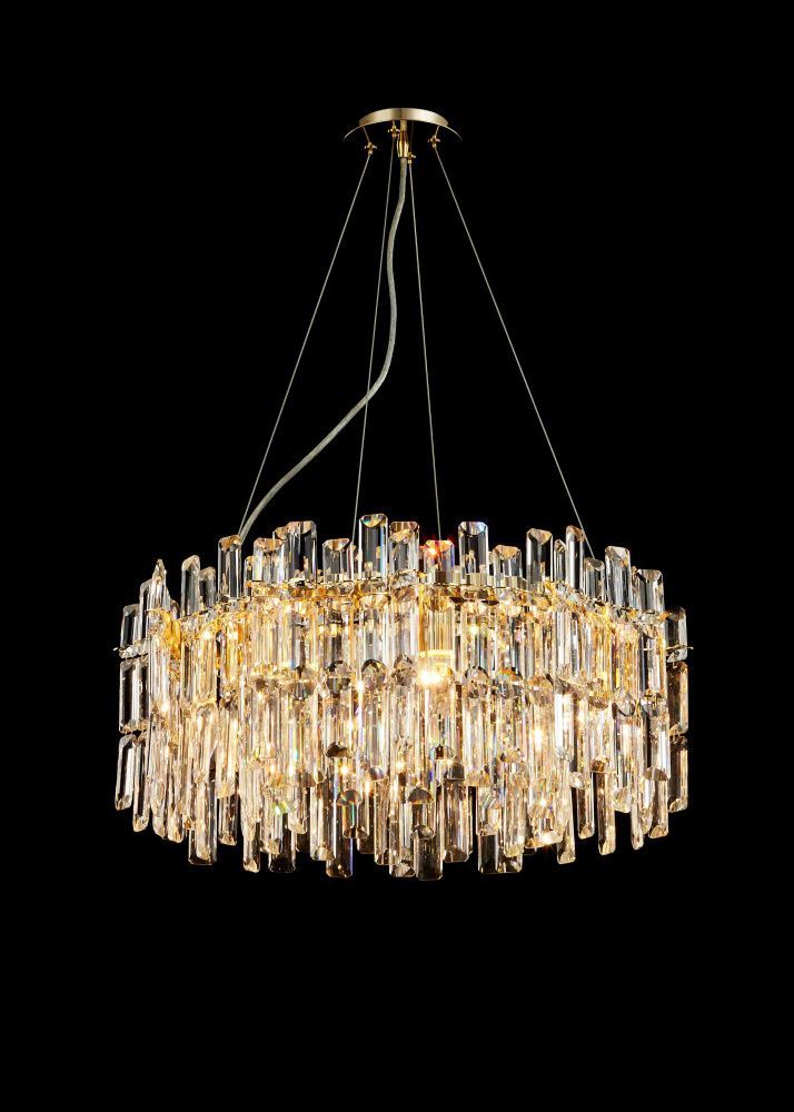 Люстра Ø600 x H250 (1200), мм, 8*40W (320W), H GOLD (Золото) NewRgy NW038-ф600*H250 H GOLD