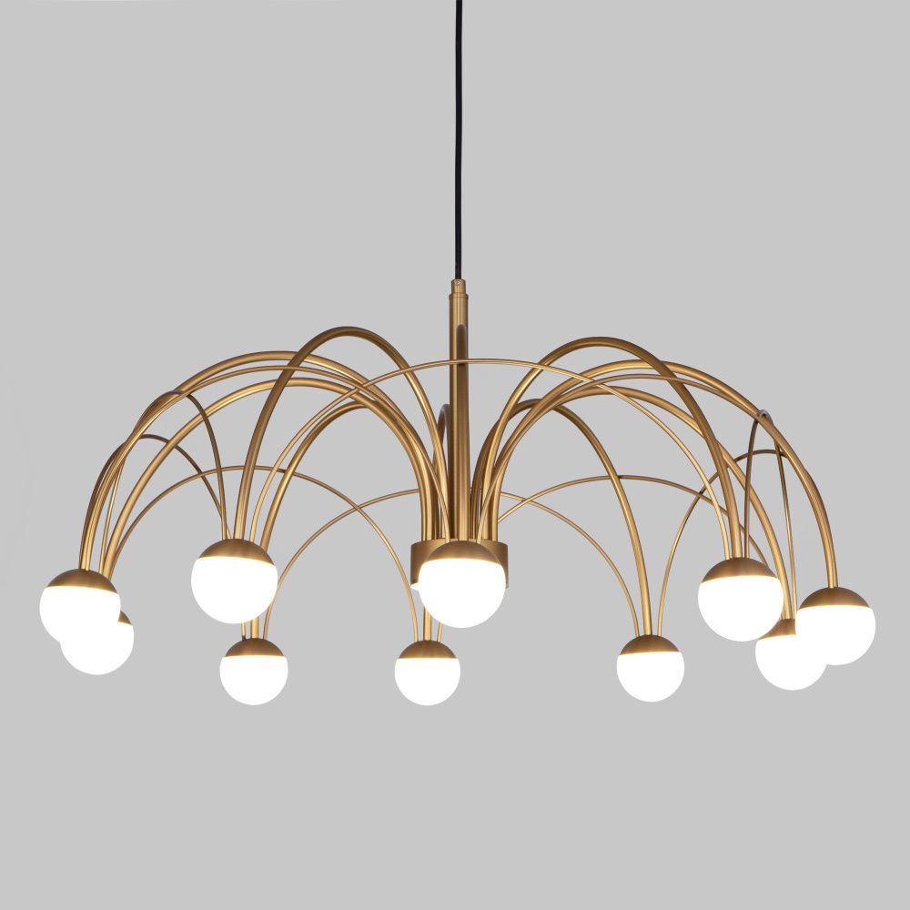 Подвесной светильник 65*65*50-110 см, LED*34W, 4000K, Eurosvet Ragno 90030/10, золото, a069298