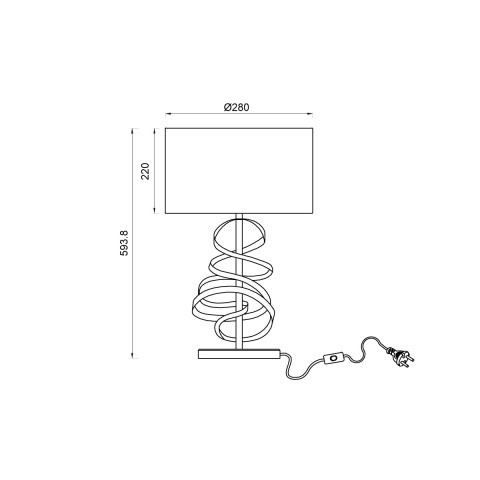 Настольная лампа  38*60 см, 1*E27 античный шампань Vele Luce Violino VL4174N01