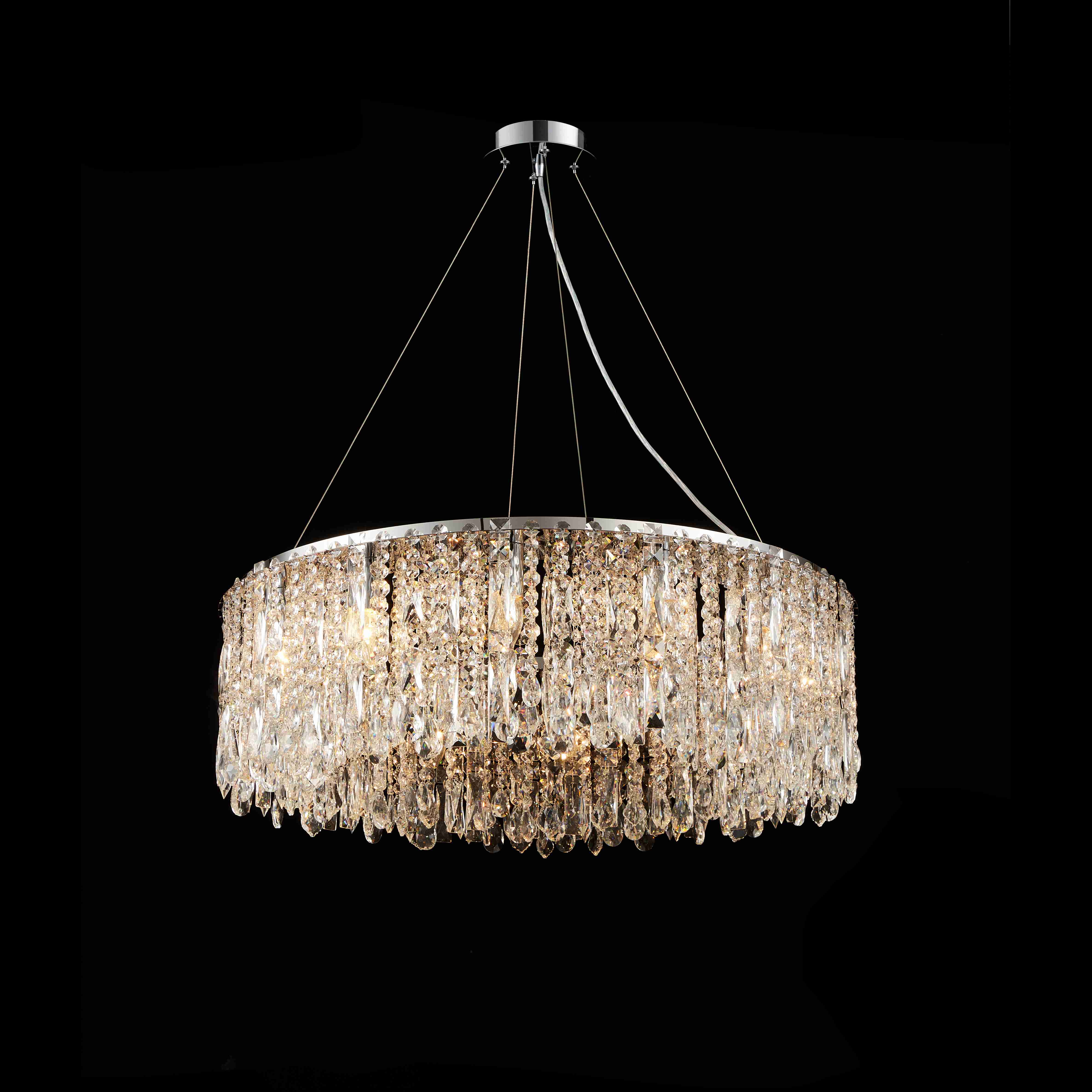 Люстра 800*250, 12*E14, 40W NewRgy Cristallo M30-ф800*H250 CHROME, Хром