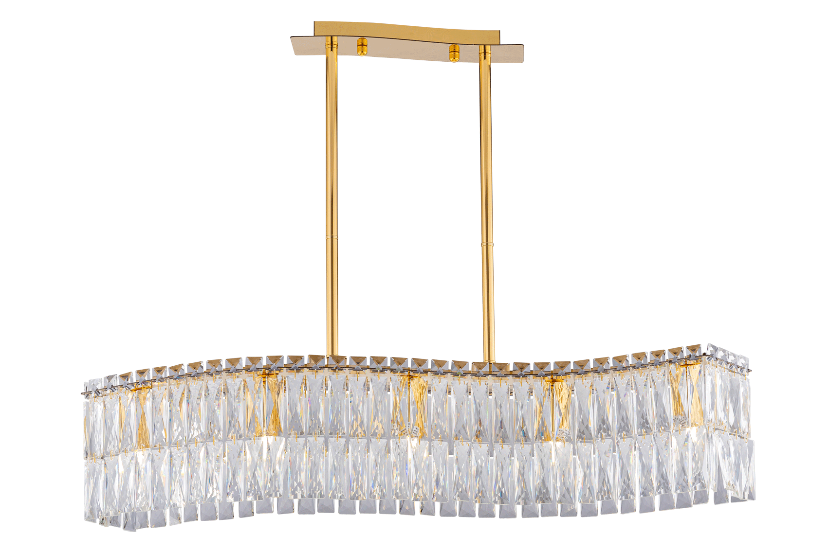 Люстра 850*190*650, 5*E14, 40W NewRgy Cristallo 3101E/5A GOLD+CLEAR, Золото+прозрачный