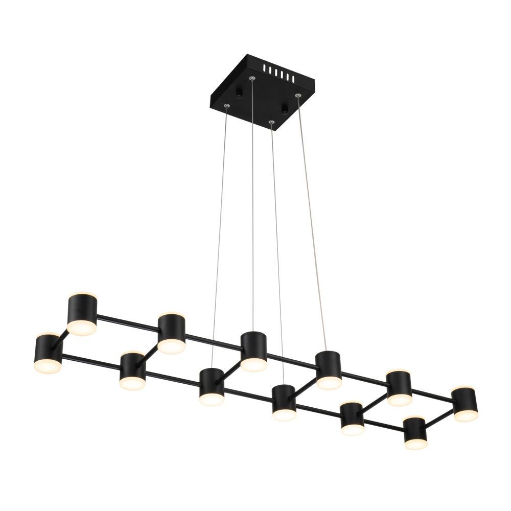 Люстра 90*22*120 см, 12*LED*49W, 3000K Gerhort G61293/12BK, Черный