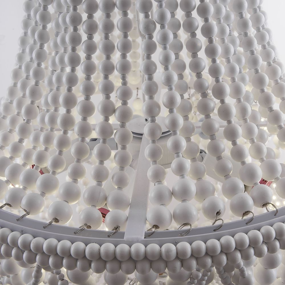 Люстра Anselme White Wood Large Chandelier 50*50*70 см, 5*E14*40W, ImperiumLoft 40.1934-0, Белый