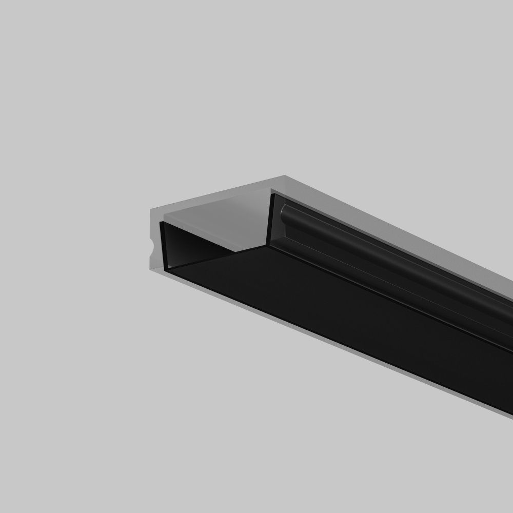 Рассеиватель для профиля 15×06 (Чёрный, 2 м), ALM-001-B-DF-2M 642021, 200*1*0 см, Maytoni Led Strip 642021, Черный