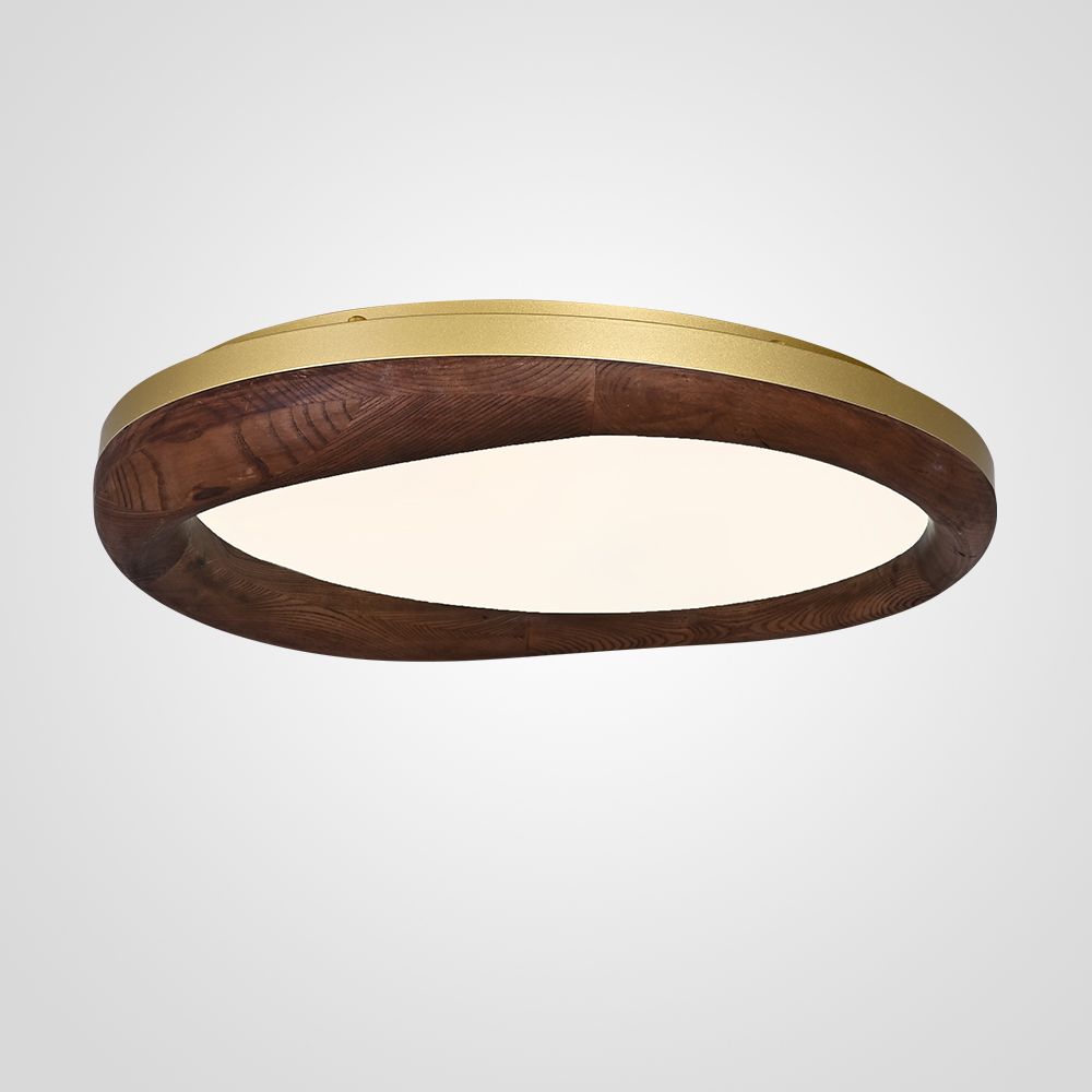 Потолочный светильник RUNIS D80 Dark brown 80*80*14 см, 1*LED*65W, 4000K, ImperiumLoft RUNIS01, Коричневый, Золотистый