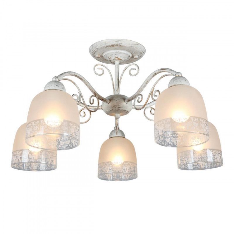 Люстра 57*32 см, 5*E14, 40W, Omnilux Omnilux 549 OML-54907-05, бежевый