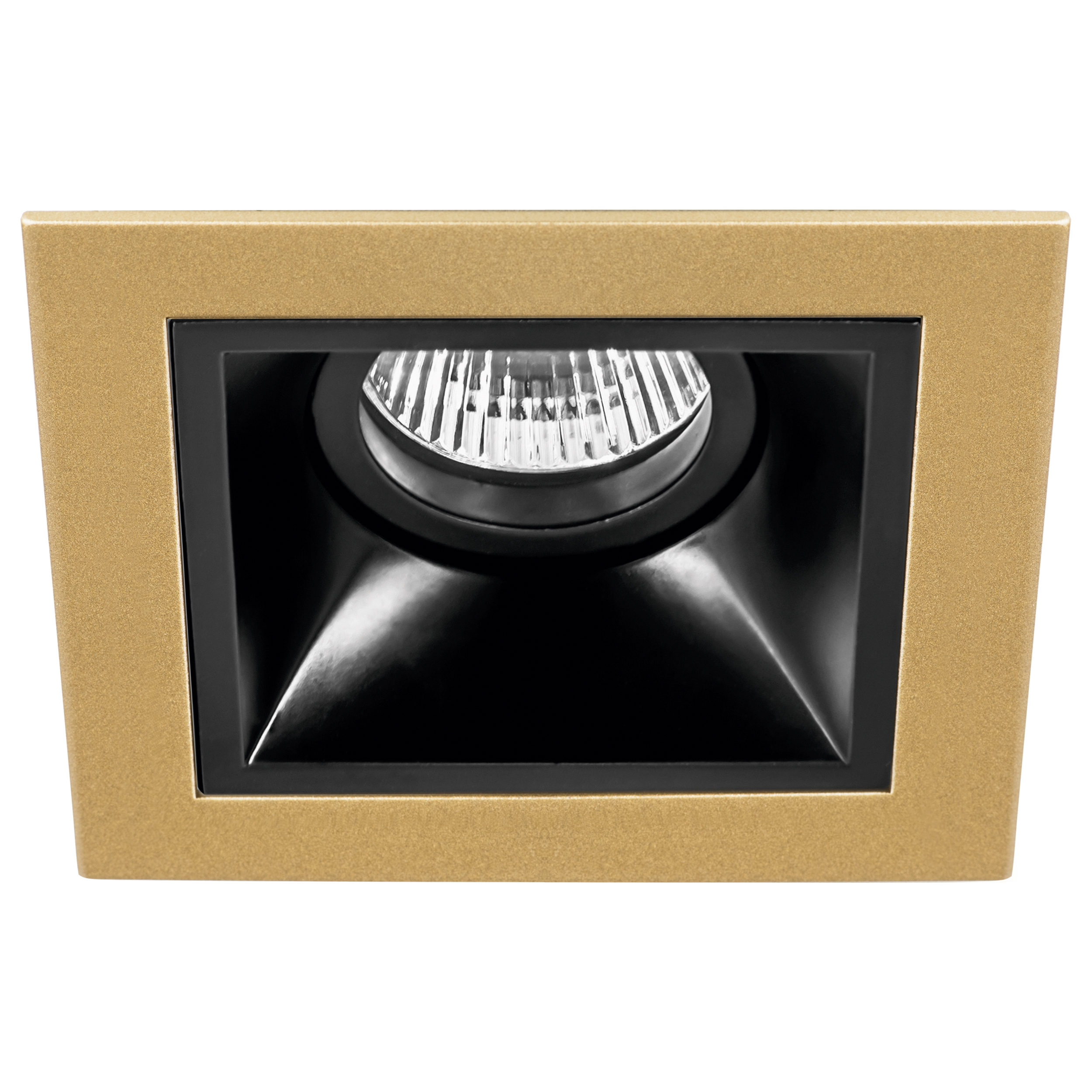 Комплект из светильника и рамки DOMINO 11,5*11,5 см, 1*Gu5.3*6,5W, Золото; Черный Lightstar Domino D51307