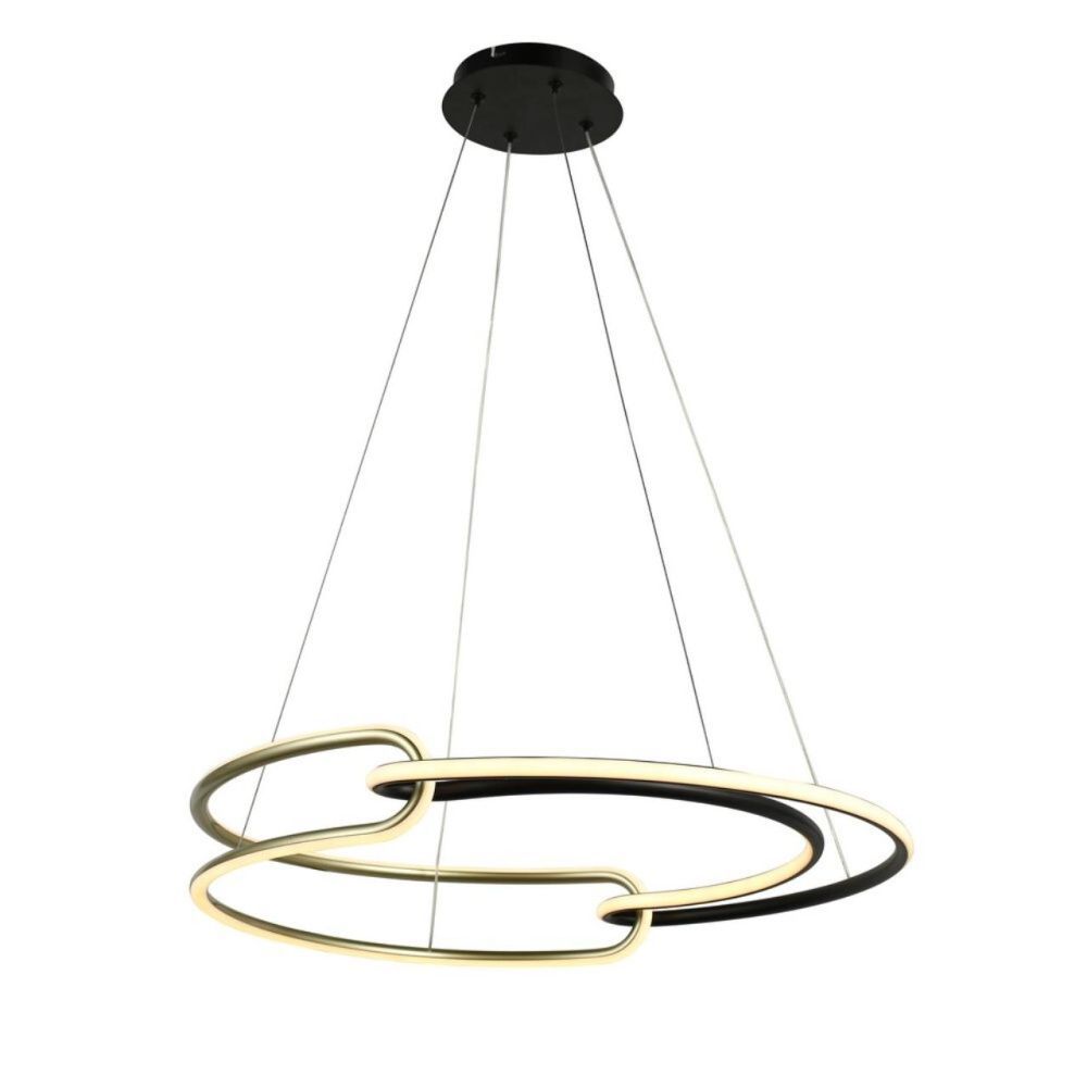 Люстра подвесная 60 см, 30W, 3000K, Aployt Barb APL.085.03.30, черный-золото