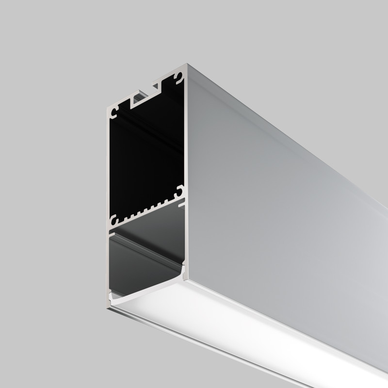 Алюминиевый профиль  Накладной 2000*35,6*66,8 мм для светодиодной ленты Maytoni Led strip Серебро ALM-3566-S-2M