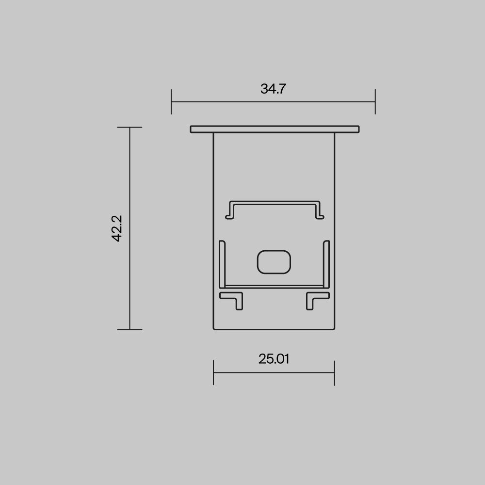 Комплект заглушек (для профиля 35×42) 2 шт., ALM-3542-B-EC 642054, 1*3*4 см, Maytoni Led Strip 642054, Черный