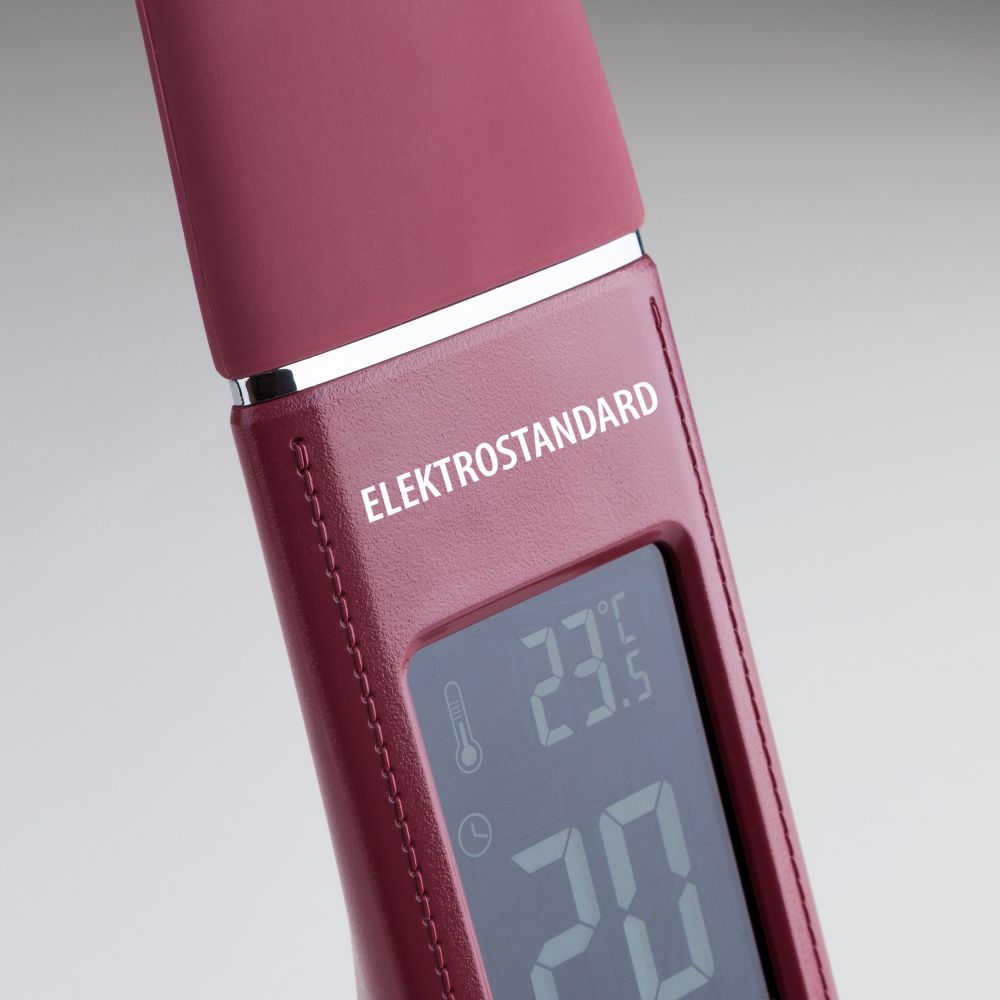 Настольный светодиодный светильник-часы с будильником, календарь, термометр Elara бордовый (TL90220)