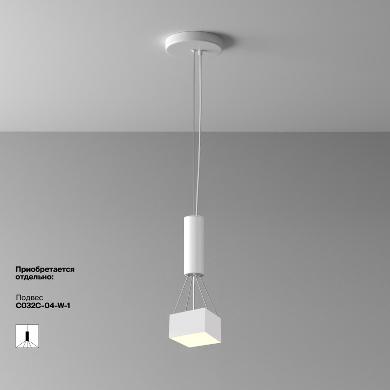 Накладной светильник 12*12*6 см, LED, 12W, 3000К, Maytoni Technical Zon C032CL-12W3K-SQ-W белый