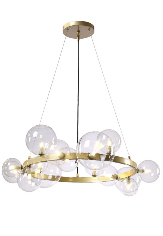 Люстра 85 см, Crystal Lux AGATA SP15 V2 GOLD/TRANSPARENTE Золото