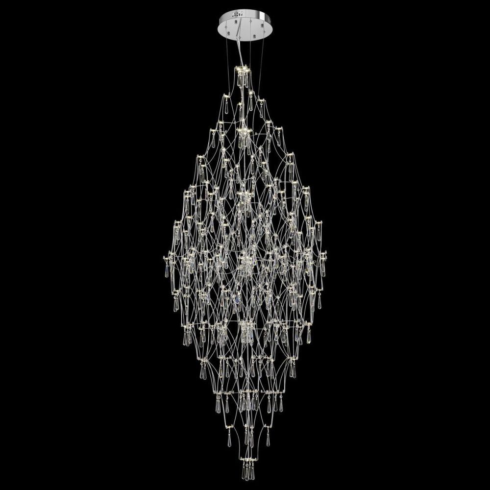 Подвесная люстра 80 см, 220W, 3000-6000K, Wertmark Felicity WE339.08.103, хром