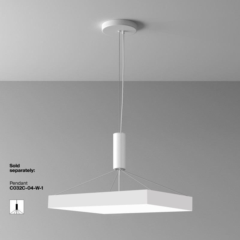 Накладной светильник 60*60*6 см, LED, 90W, 4000К, Maytoni Technical Zon C032CL-90W4K-SQ-W белый
