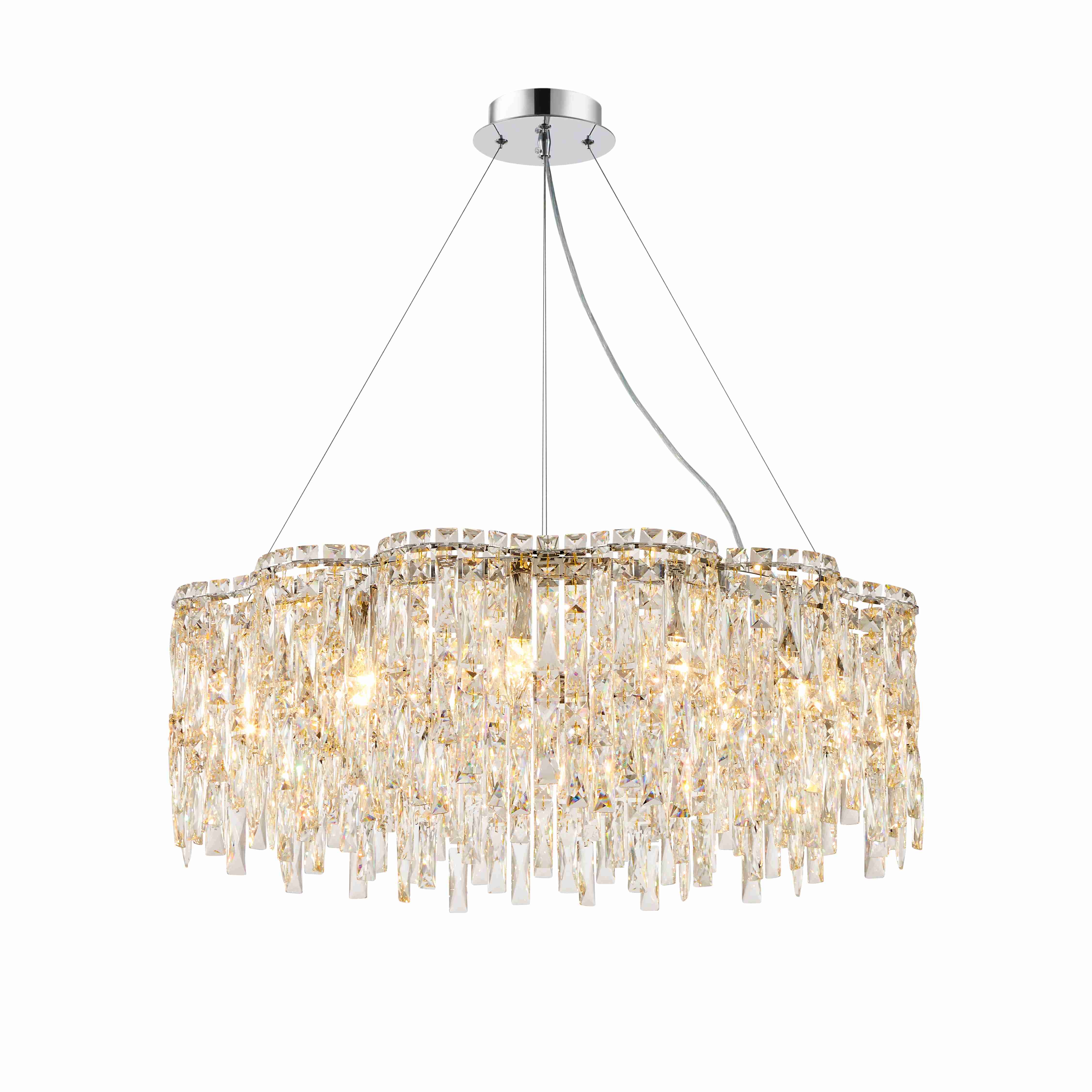 Люстра  1000*260, 16*E14, 40W NewRgy Cristallo NW031-ф1000*H260 CHROME, Хром