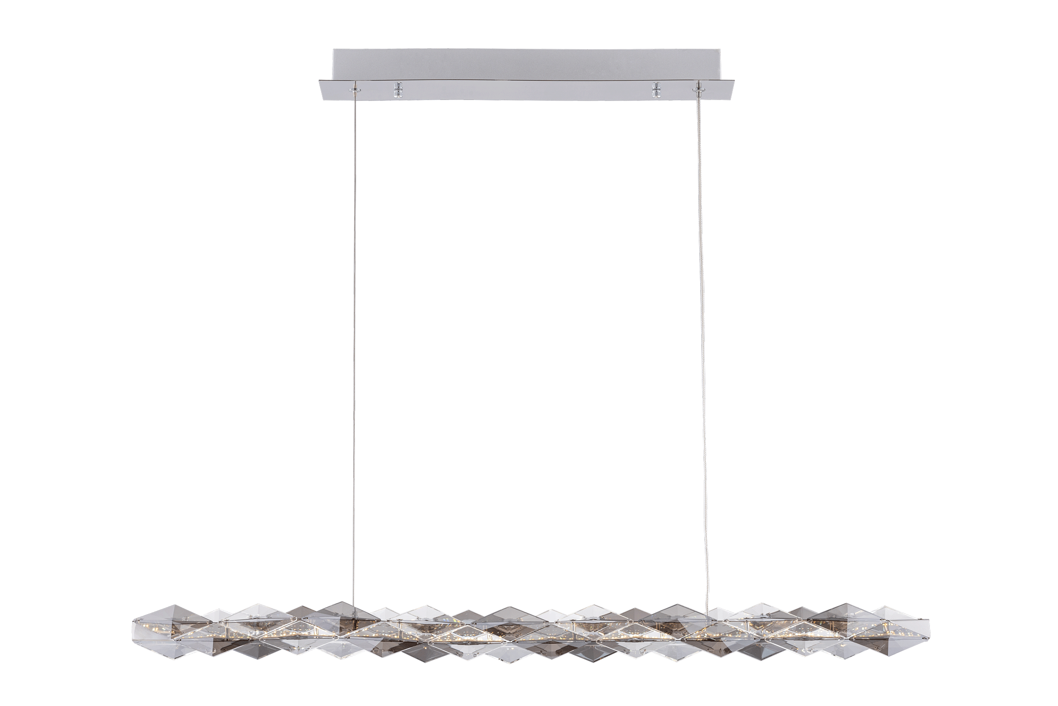 Люстра 900*60-1600, LED, 13W 3000-6000K NewRgy LED 7278-1L CHROME+FINISH+CLEAR/SMOKY CRISTALL, Хром