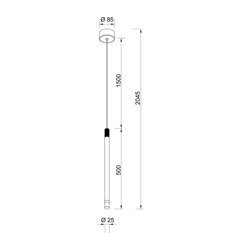Подвесной светильник 8,5*204,5 см, *LED*7W, 3000K, Mantra Moana MAN8970, белый