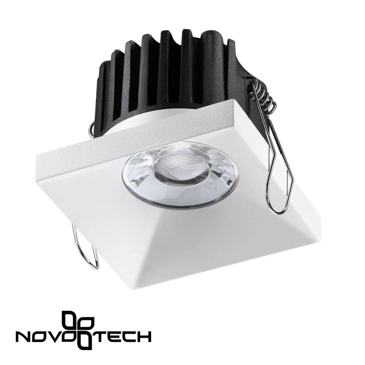 Встраиваемый светильник 8 см, 10W, 3000К, Novotech Metis 358482 белый