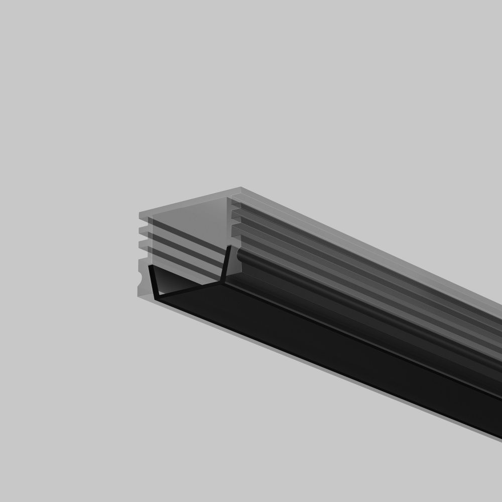 Рассеиватель для профиля 16×12 (Чёрный, 2 м), ALM-005-B-DF-2M 642024, 200*1* см, Maytoni Led Strip 642024, Черный