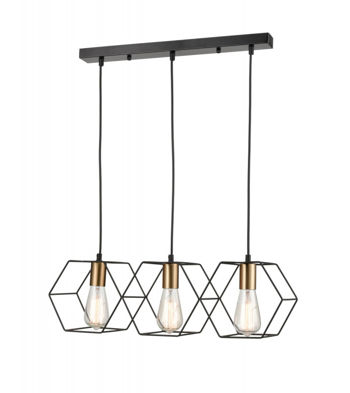 Подвесной светильник 20*59*144 см, 3*E27 черный, золото Vele Luce Luca VL6232P03