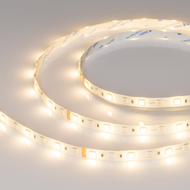Лента RTW-SE-B60-10mm 24V RGBW-Warm (14.4 W/m, IP65, 5060, 5m) (Arlight, Открытый) 034185. Цена указана за 5 метров. Продается кратно 5 метрам.