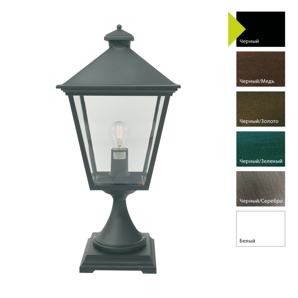 Фонар-пьедестал 30*30*68 см, E27*100 (накал.) 77 (гал.)W, Natural Concepts Norlys London Big 291GR, B (Черный)