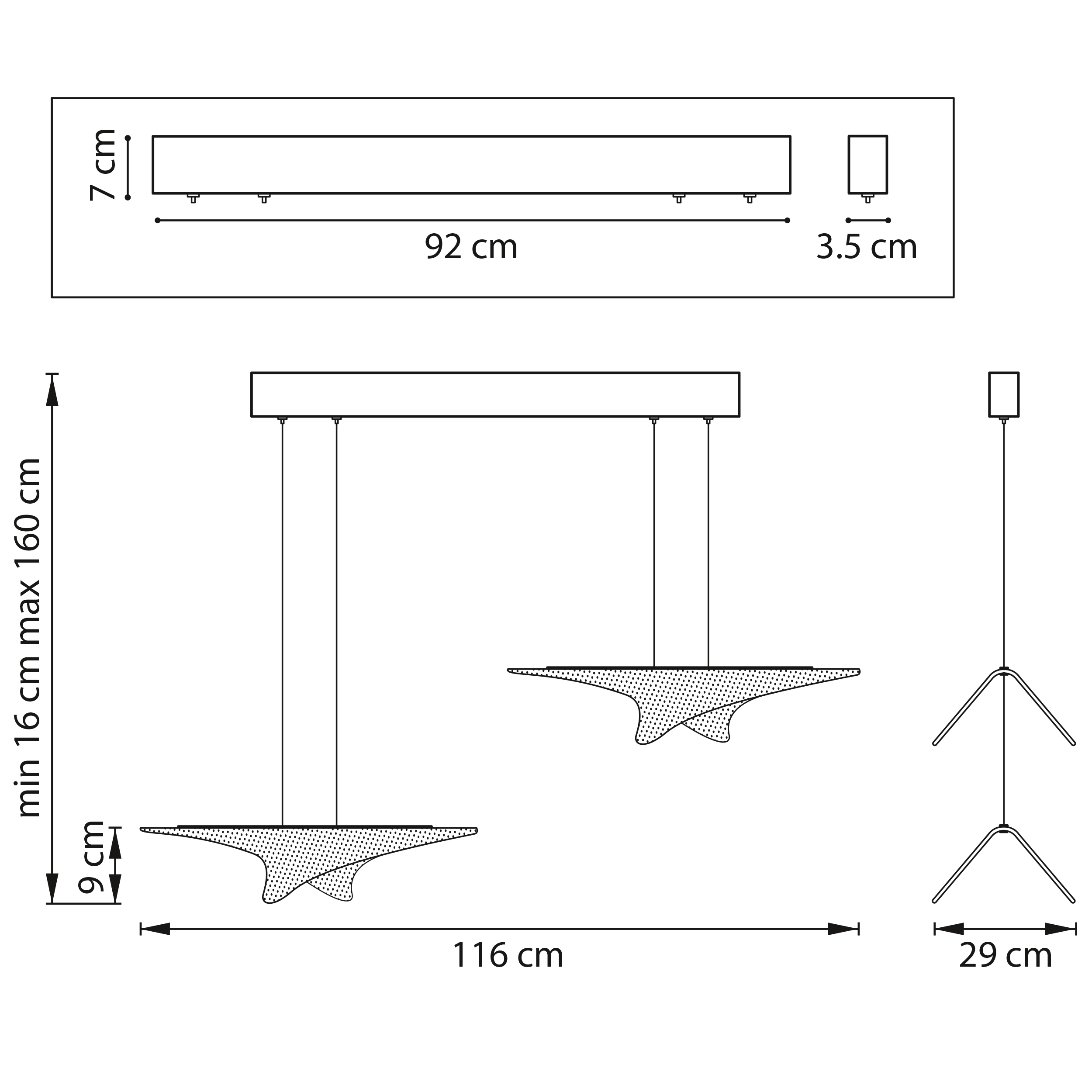Люстра подвесная 29*116*9 см, 35W 3000K Lightstar Varese 731323 золото