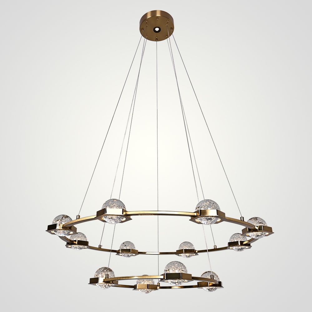 Подвесная люстра WALSH L13 90*90*150 см, 13*LED*5W, 3000K, ImperiumLoft walsh01, Латунь