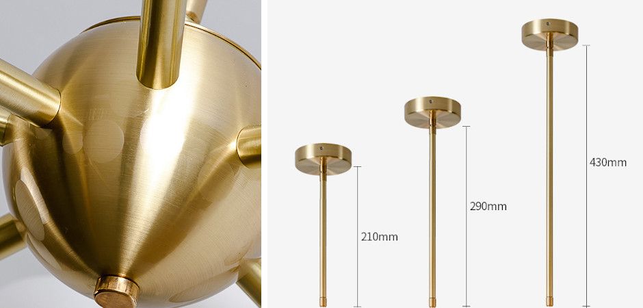 Люстра на штанге Cherry Bomb 16 balls Gold 103*103*21 см, 16*G4*20W, ImperiumLoft 40.2724-0, Золотистый