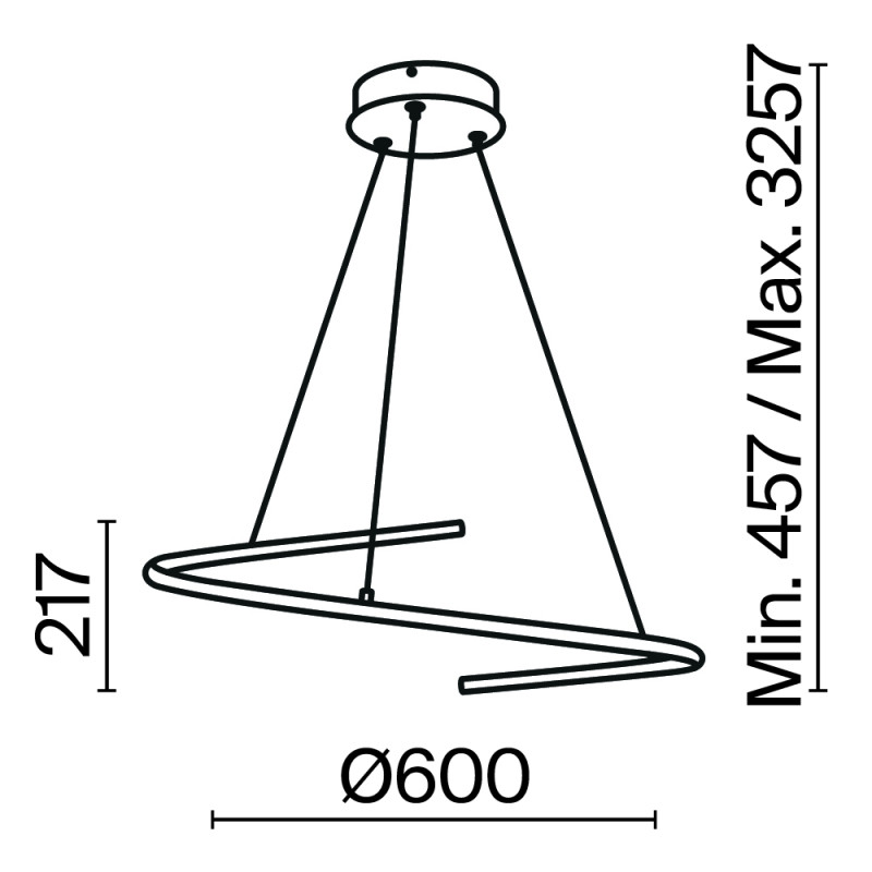 Подвесной светильник 60*60*325,7 см, LED, 31W, 3000К, Maytoni CURVE MOD242PL-L33BSK латунный
