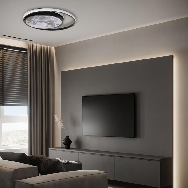 Светильник 50*6,5 см, 1*LED*46W 4000K черный Loft It Luna 10217