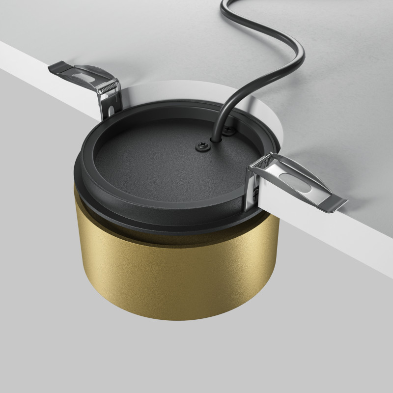 Встраиваемый светильник 8,5*8,5*6,6 см LED, 12W, 4000К, Maytoni Technical ONDA DL024-12W-DTW-BMG золото матовое