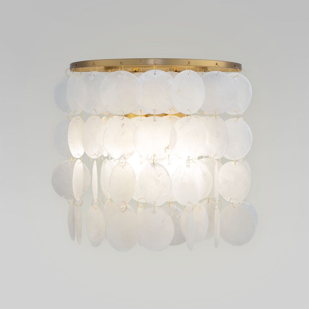 Светильник 22 см, Eurosvet 60084/2,  латунь/перламутр