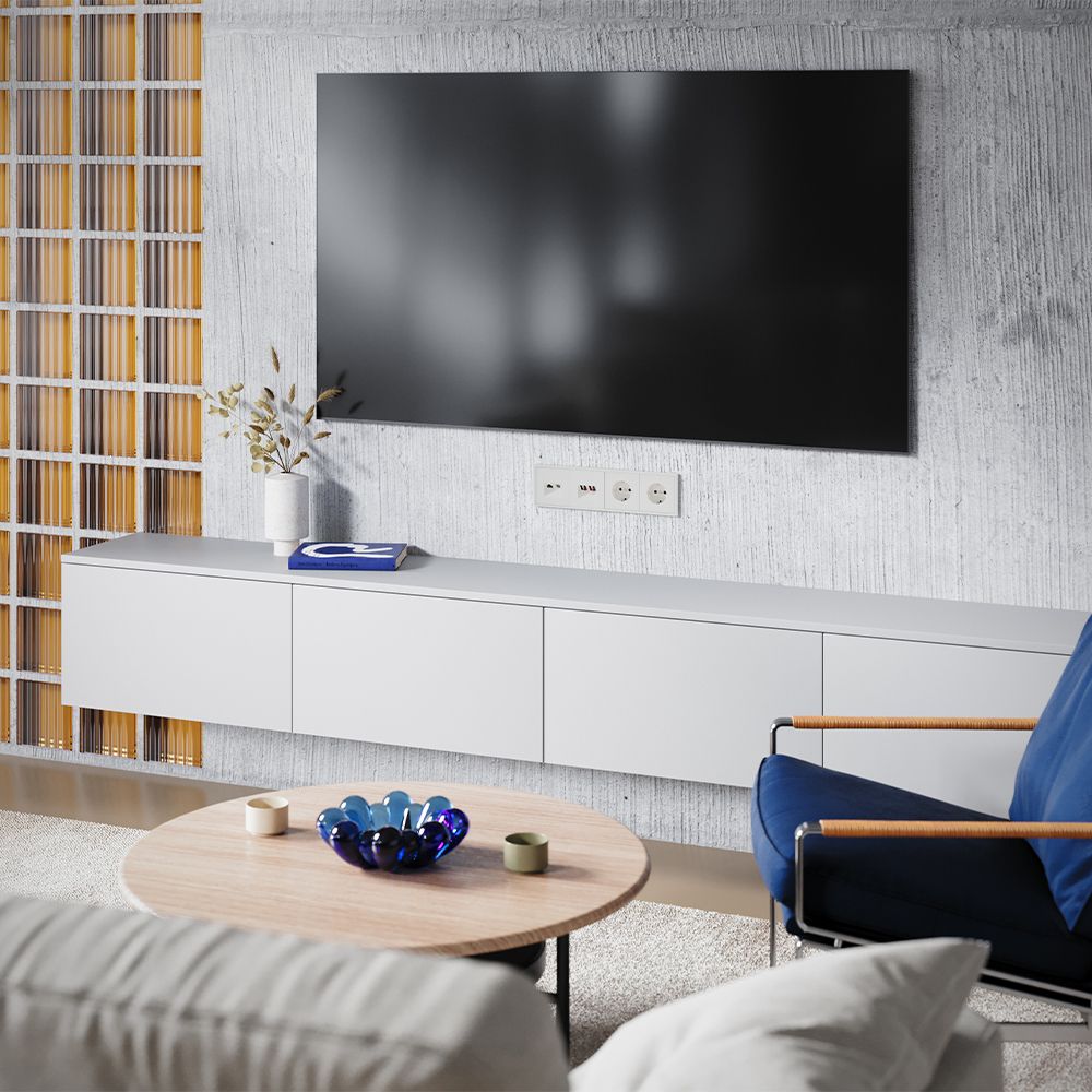 Накладка для розетки TV+RJ45 кат. 6, S70, хлопок Voltum VLS002713