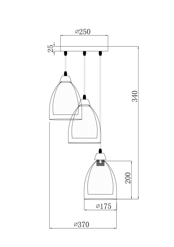 Светильник 37 см, Freya Astery FR5375PL-03CH2, хром