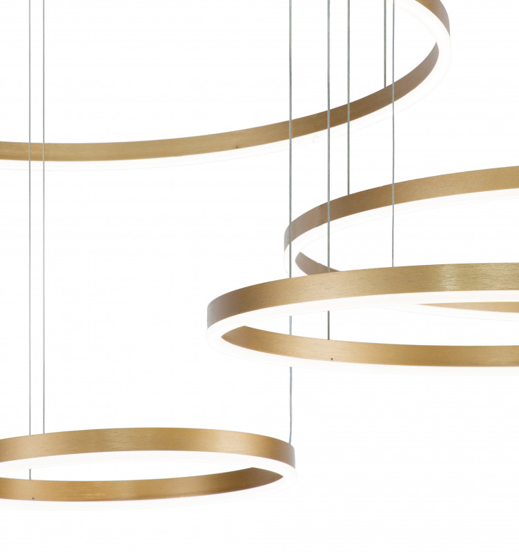 Подвесной светильник 1780*800*140/1240 мм, 4*LED 218W 3000-5700K золото Indigo Galass V000015L, 14001/4P Gold