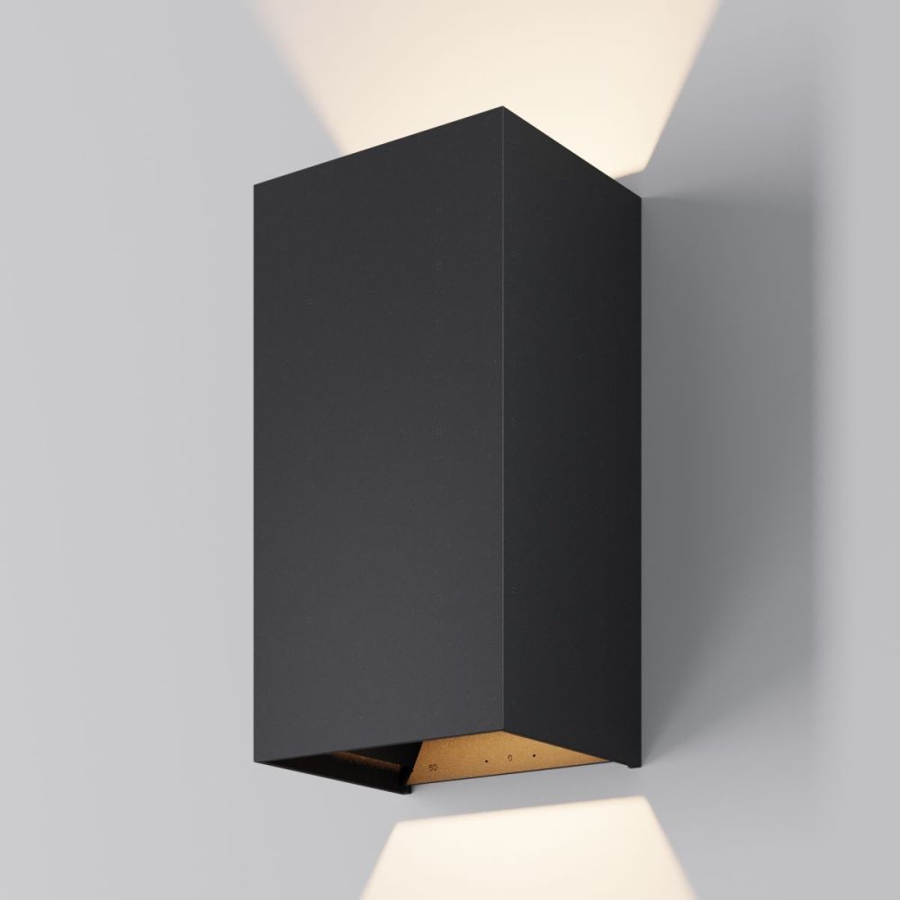 Уличный настенный светильник 23 см, 20W, 3000K, Maytoni Drape O525WL-L20B3K, черный