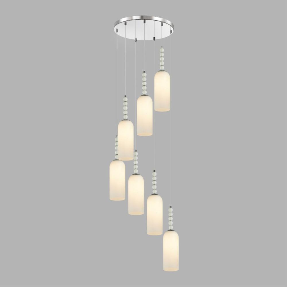 Люстра 44*44*325-325 см, 7*E14*40W, Lumion Tracy LUM8270/7A, хром; белый