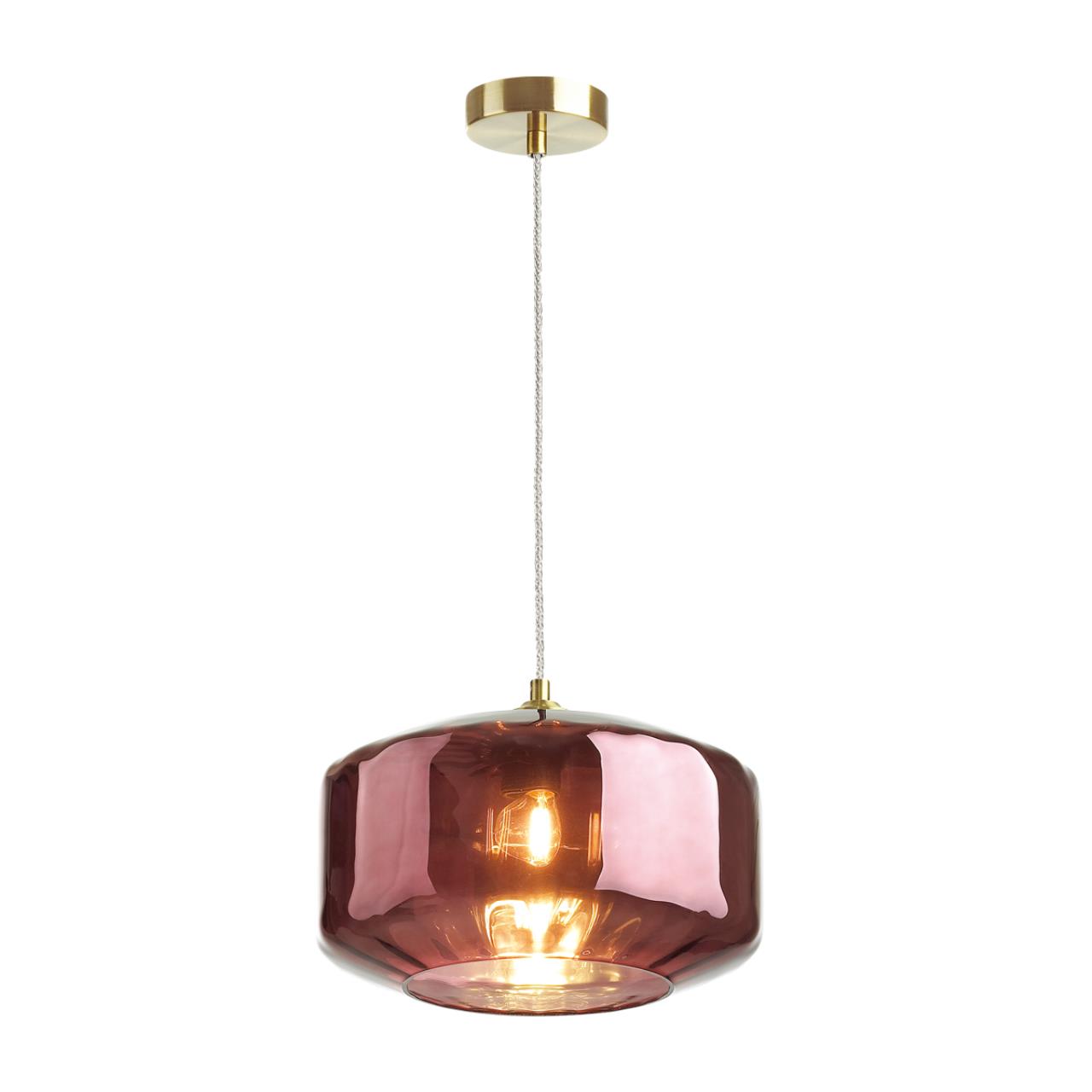 Подвес Odeon Light BINGA 4782/1 диаметр 30 см, Бордовый прозрачный