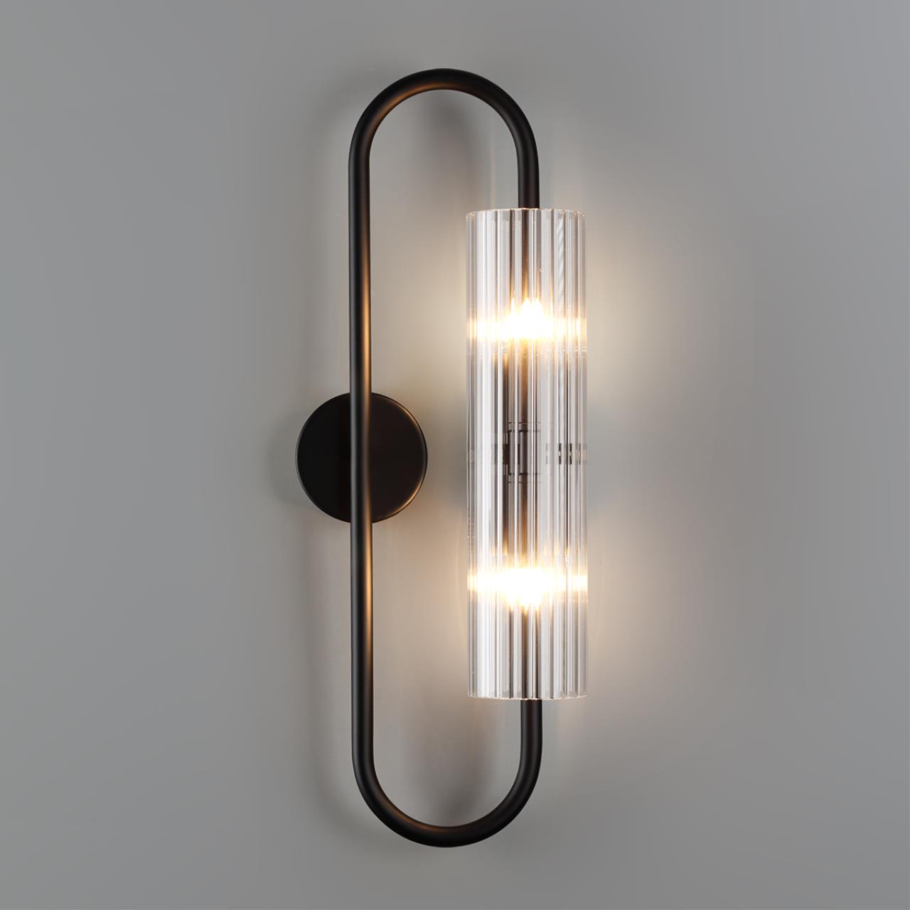 Бра 17,5*40 см, 2*G9 Lumion TORONTO 6561/2W черный, прозрачный